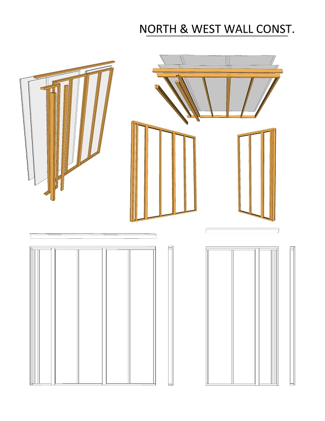 Permit drawing for the studio northwest wall