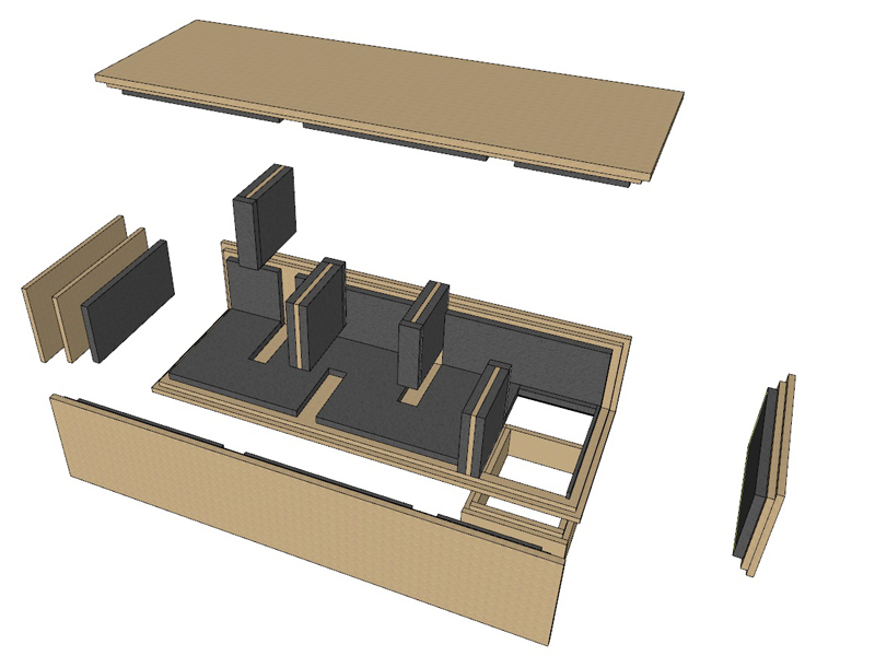 Studio HVAC silencer box under construction
